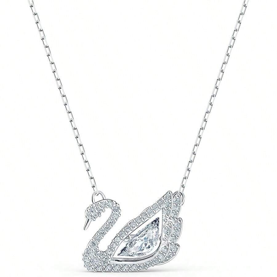 SWAROVSKI SWAN 125th Anniversary Pulsing Swan Necklace, Collarbones Chain Necklace, Mother's Day, Christmas, Girlfriend, Birthday Gift, Fashion Necklace For Women - Silver - View 1