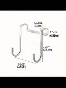 1/2 chiếc móc treo đồ hình chữ S đôi bằng thép không gỉ không cần khoan, móc treo đồ cửa sau tủ bếp, phòng tắm, nhiều màu - Nhiều màu - Xem 10