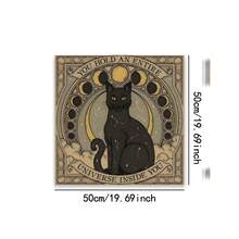 1 pezzo Telo per tarocchi a tema gatto nero - Telo in poliestere per tarocchi, guarigione cristallina, stregoneria, astrologia, carte divinatorie, giochi da tavolo e forniture per feste, tappetino per lettura delle carte, tovaglia da tavolo per feste | Tema mistico | Tovaglia durevole, decorazione - MHLR009 - Visualizzare 18