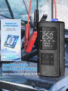 7000A Portable Car Battery Jump Starter With 150PSI Inflator - Black - View 3