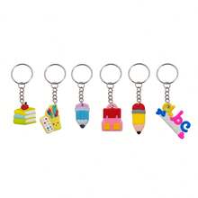 20/24/30/36/40件套卡通铅笔、尺子、可爱书写板、计算器、钥匙扣文具套装，各种形状和款式，适合课堂奖品、学生奖励、返校小礼物 - 彩色 - 查看 8