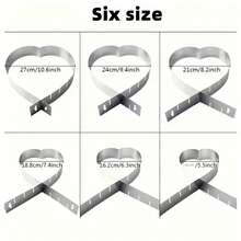 不锈钢心形伸缩蛋糕模具，天鹅浮雕模具，一体式装饰浮雕图案，生日快乐。适合圣诞节和生日派对使用 - 创意烘焙工具。 - 彩色 - 查看 5