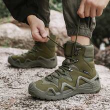 Men's Hiking Shoes Casual Shoes Trekking Shoes, Metal Eyelets Lace-Up, Anti-Slip Wear-Resistant Breathable