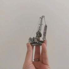 Modelo de Montagem Metálica 3D, Quebra-cabeça de Fivela de Aço Inoxidável DIY, Modelo de Veículo de Engenharia, Sem Necessidade de Cola, Presente de Aniversário, Decoração, Caminhão Basculante, Caminhão Betoneira, Pega de Parede Contínua, Modelo de Sonda de Poço de Petróleo, Modelo de Guindaste de Cais - Multicolorido - Visão 6