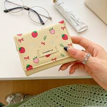 Awww So Sweet! Minimalist Ins Style Cute Sweet Short Strawberry Pink Wallet Coin Purse & Card Holder For Women Wallet Mini Wallet Purse Wallet Small Wallet Cute Wallet Wallet - Multicolor - View 5