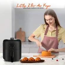 MIRASTON 2.8QT Small Air Fryer, Unique Mechanical Knob Design With Precise Adjustments For Healthy And Quick Meals, Black,Ideal For Small Spaces, Dishwasher,Kitchen Appliances,Kitchen,Kitchen Accessories,Gift,Christmas Gift,Thanksgiving Gift - US A Type Plug(110-127V) - View 10