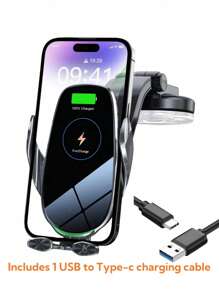 YITUMU YITUMU kabellose Auto-Ladegerät-Halterung, 15W Schnelllade Auto-Handyhalter mit kabelloser Aufladung und automatischer Klemmfunktion, kompatibel mit iPhone 14 13 12 11 Pro Max Xs, Galaxy S21 S20, S10+ S9+ Note 9 usw. Autoaccessoires