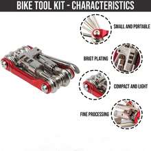 Compact & Lightweight, Bike Repair Tool, Available In Blue, Red, Black & Silver - MTB, Road Bike, And Cycling Tool . - Red - View 7