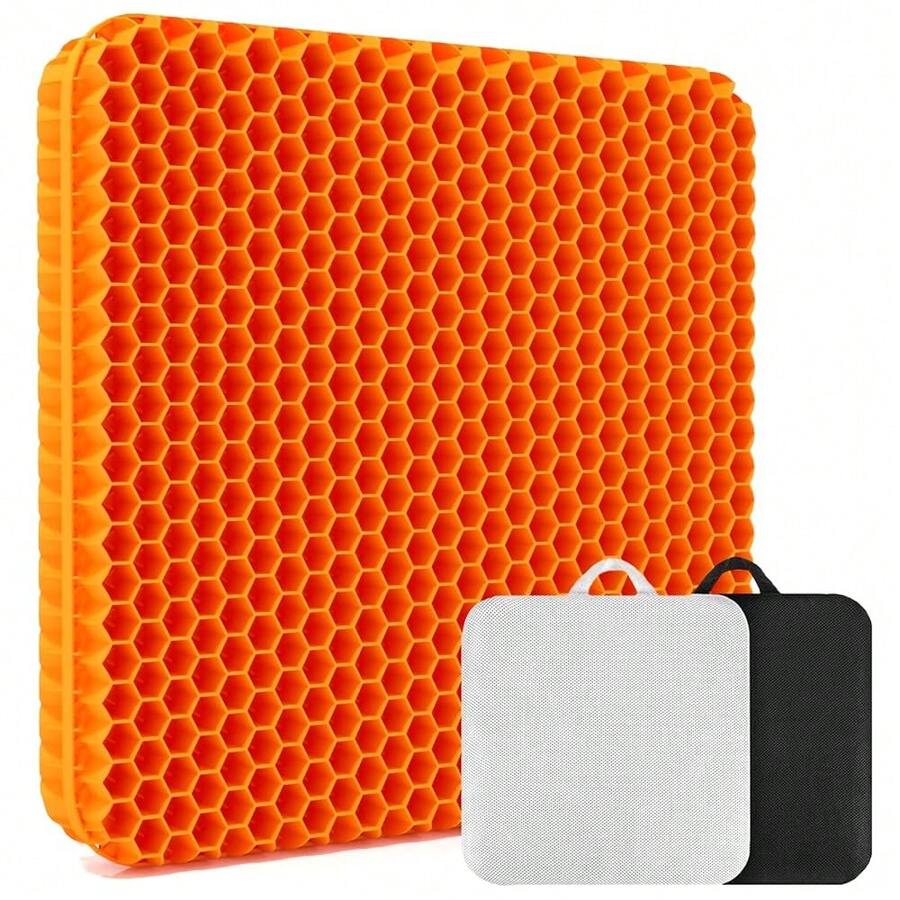 19.7" Gel Seat Cushion, Super Large & Thick Office Chair Cushion For Long Sitting - Back Hip Tailbone Pain Relief Cushion, Egg Seat Cushion Desk Chair Pads For Cars Wheelchair - Fits Up To 350 Lbs-222684 - 橘色中號 - 查看 1