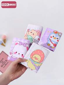 Coollikuli 8 Pairs Of Pure Cotton Briefs For Young And Colorful Girls (Little Young Girl) For All Four Seasons, Comfortable And Soft For Medium And Large Baby Girls, Cartoon Mermaids, Letters, Hearts, Strawberries, Bears, Ducks, Chicks - Multicolor - View 7