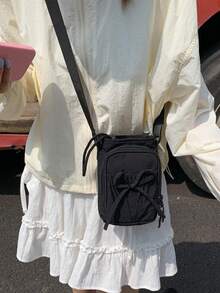 Peach Tree 女士水桶包单肩包斜挎包水壶包运动骑行包夜跑包购物包通勤必备化妆包抽绳设计手机包，时尚多色包包，送给女朋友的礼物 - 彩色 - 查看 16