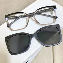 CLIPON Prescription Glasses Frame, Women's Glasses, 2 In 1 Frame, Square Model, TR90 Material, Style, Lightweight - 顏色3 - 查看 1
