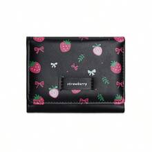 Awww So Sweet! Minimalist Ins Style Cute Sweet Short Strawberry Pink Wallet Coin Purse & Card Holder For Women Wallet Mini Wallet Purse Wallet Small Wallet Cute Wallet Wallet - Multicolor - View 16