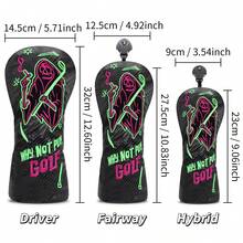 1-Piece PU Waterproof Golf Club Cover-Durable Protective Cover, Interesting Design, Suitable For Golf Clubs. - Black - View 6