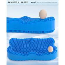 Enlarged 19.7" Gel Seat Cushion, Egg Gel Chair Pads For Wheelchair Pressure Coccyx Sciatica Pain Relief, Cooling Desk Seat Cushion For Kayak, Car, Office Chair Long Sitting[Black]-657741 - 藍色169145275英寸 - 查看 5