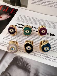 1 pieza Anillo ancho de estilo de moda con cuentas de ágata natural asimétrica multicolor chapado en oro, adecuado para uso diario y de fiesta de mujeres