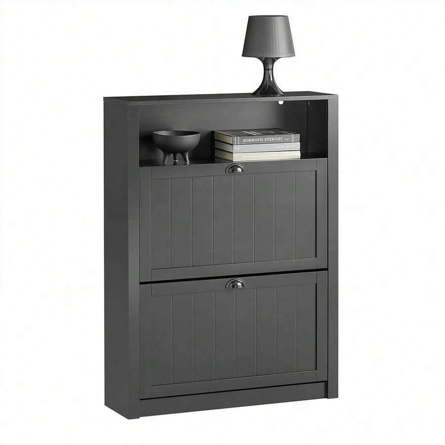 SoBuy Shoe Cabinet FSR87-BR - Black - View 1