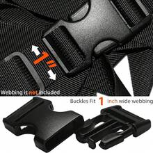 Buckles For 1" Straps: 6 Set Side Release Buckle And 12 Pcs Tri-Glide Sliders Fit 1 Inch (25 Mm) Wide Nylon Webbing, Plastic Snap Clip Quick Fasteners Replacement Heavy Duty Dual Adjustable - 1 Inch X 6 Pack - View 3