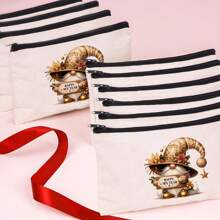 圣诞主题化妆包，多件套可选（1/5/10/20件），多功能珠宝袋，圣诞礼品袋，零钱包，糖果袋，带有圣诞老人，精灵，圣诞树和其他节日设计，是营造圣诞气氛的必备品，便携多用途实用布袋，充满节日气氛，圣诞节和新年聚会，派对，礼品分发和存储的必备包装袋，适合男士和女士