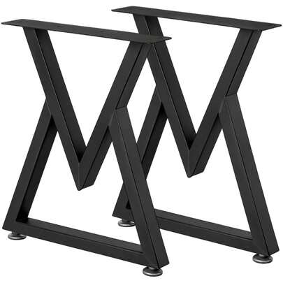30 x 40 cm, 2 Stück Tischbeine Metall Schwarz, Bankgestell Tischkufen Esstischgestell V-Typ, Metallgestell, einfache Montage für DIY Esstisch, Schreibtisch, Couchtisch (V-Typ)