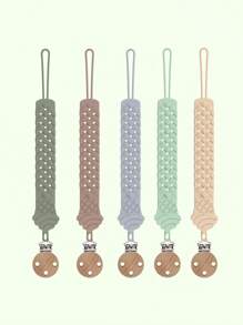 5pcs/Set Pacifier Clips, Watch Band Inspired Design, Silicone Toy Tethers, Durable And Flexible, Stroller Accessory Straps, Essential For Travel And Outdoor - Multicolor - View 1