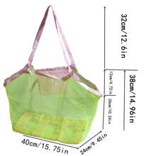 cosweda 1件可折叠沙滩包，大容量手提包，网状玩具收纳袋，户外旅行折叠收纳袋，单肩网袋