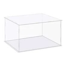 Clear Display Case, Acrylic Box Assemble Dustproof Box Showcase For Collectibles, Crafts - Clear 14.1x14.1x8.3 Inch - View 1