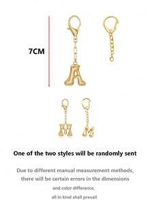 Bubble Cute Letter Pendant, Necklace Pendant Bag Pendant - Lucky Crystal Pendant, Letter A-Z, Shiny Alloy Bag And Backpack Pendant - Perfect Gift For Birthdays And Special Occasions, Keychain Ring Bag Backpack Pendant Car Pendant Women And Girls Gifts, Wallet And Handbag Accessories. Mother'S Day Gifts, Valentine'S Day Gifts - Gold - View 4