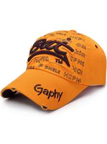 1 szt. Czapka baseballowa Hip Hop dla par na świeżym powietrzu, czapka z daszkiem z filtrem przeciwsłonecznym i nietoperzem, haft GAPHY, GRAPHY, modny, swobodny, kontrastowy wzór kolorystyczny