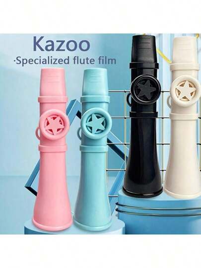 1pc Kazoo - Portable Kazoo With Star Decoration, 5 Color Options - Beginner-Friendly Wind Instrument For Travel & Home Practice - Perfect Gift For All Skill Levels