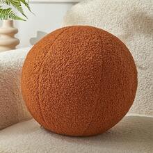 White 11.8 Inches Round Throw Pillow, Modern Ball Shaped, Decorative Pillow Couch, Sofa, Bedroom - Quả bóng nâu - Xem 1