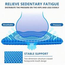 19.7" Gel Seat Cushion, Super Large & Thick Office Chair Cushion For Long Sitting - Back Hip Tailbone Pain Relief Cushion, Egg Seat Cushion Desk Chair Pads For Cars Wheelchair - Fits Up To 350 Lbs-222684 - BlueMedium - 查看 8