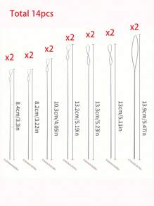 7 件装不锈钢铁珠穿线针套装，有线设计眼针，适用于 DIY 珠宝制作和手链制作工具