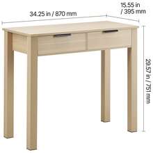 Small Desk With Drawers, Kids Desk For Bedroom, Modern Simple Study Table For Drawing, Reading, Writing, Rectangle MDF Furniture Study Storage Table For Home, Office, Light Wood - Maple - View 10