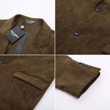 Mens Corduroy Jackets Two Button Casual Sports CoatChristmas 3ZEG - cà phê - Xem 5