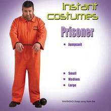 1pc Adult Men's Orange Prisoner Costume, New Crossborder European And American Male Convict Outfit ,Halloween Costume - Orange - View 8