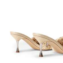 Women Comfortable Kitten Heel Thong Heeled Sandals Fashion Square Open Toe Slip On Casual Slides - 裸色 - 查看 3