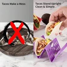 ‌12-Piece Nesting Taco Serving Set - Stackable Interlocking Dinnerware With Non-Slip Base - Space-Saving Dishwasher-Safe Shell Holders For Mexican Night Outdoor Party Food Truck Game Day Buffet Entertaining‌ - Set of 6 - View 7