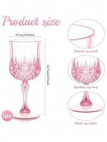 1个钻石图案高档塑料杯，可重复使用塑料高脚杯，白红杯，白酒杯，香槟杯，开水杯，可用于婚礼，晚宴，朋友聚餐，节日聚会，日常娱乐聚会等 - 彩色 - 查看 6