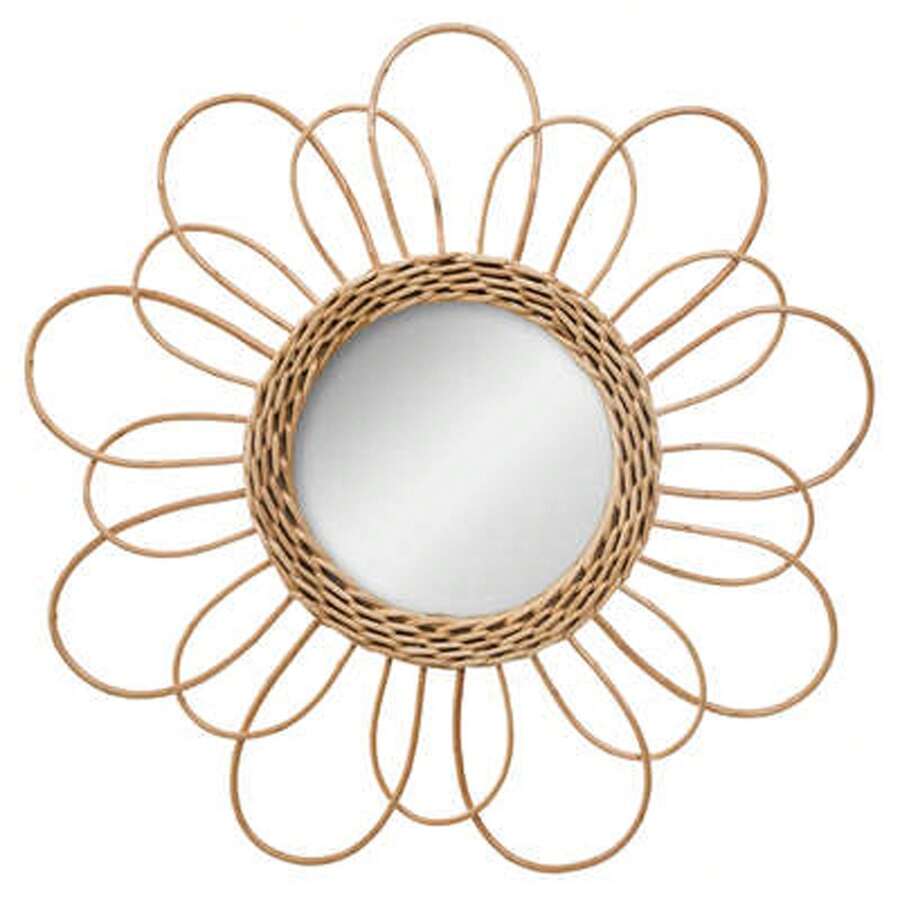 Atmosphera ESPEJO DE RATÁN CON DISEÑO DE UNA FLOR D 38CM  D. 38 x D. 2 cm - Multicolor - Ver 1
