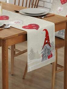 Centrotavola natalizio con gnomi, fiocchi di neve e cuori, decorazione da tavolo invernale e natalizia per cucina e sala da pranzo