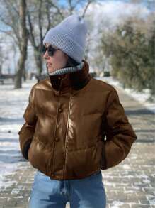 优雅、别致、正式、棕色、女士冬装、女士冬装外套、女士万圣节服装、女士夹克、外出上衣、Y2K 女士羽绒夹克、女士夹克、背心、女士外套、女士冬季夹克、圣诞女装、新年、乡村 - 鏽棕色 - 查看 8