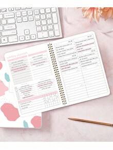 1 件装每日计划本，无日期，快速待办事项清单笔记本，螺旋形学术和约会计划本，适合男士和女士，返校用品 - 彩色 - 查看 1