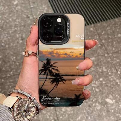 日落海景防震手机壳适用于 11 Pro Max、16 Pro Max、15 Pro、14 Plus、13、12、11、13 Pro Max、12 Pro