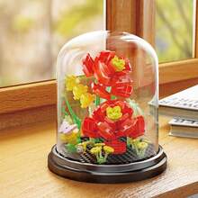 1 Flower Building Blocks Bouquet, Succulent Potted Plant Assembly Adult Building Blocks Toy, Suitable For Desktop Decor, Birthday Gift, Holiday Gift, Stress Relief Toy, 517+ Pieces (Multiple Styles And Sizes Of Flower Bouquet And Succulent Planter Blocks)