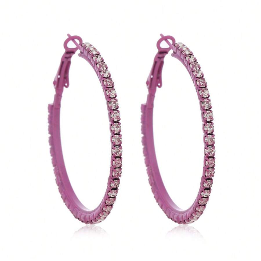 Korean Minimalist Niche Design Light Luxury Earrings New-Studded C-Shaped Fashion Hoop Earrings    Earrings Women