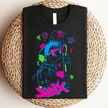 Jinx Shirt, Arne Shirt, LOL Shirt, Powder Shirt, Video Game Shirt, Anime Graphic S, Gift For Hi87 - 黑色8 - 查看 1