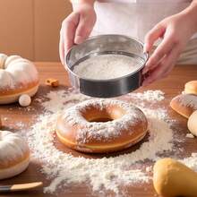 Stainless Steel 40/60 Mesh Flour Sifter - Rust-Resistant Ultra-Fine Sieve For Baking Powder, Sugar, And Vanilla | Overlock Kitchen Sifter, Round Stainless Steel Flour Sifter, 15cm And 20cm Stainless Steel Icing Sugar Strainer, Professional Fine Mesh Kitchen Flour Sifter - Silver - View 2