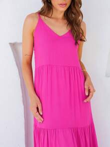 Women Dresses - 玫紅色 - 查看 4