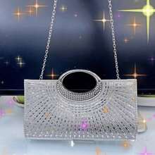 Bolso cubo ligero y de estilo casual de negocios con decoración de rhinestones, diseño de cordón, bolso transparente con perlas, bolso de noche elegante y exquisito de lujo discreto con rhinestones, perfecto para fiesta, cena/banquete, vestido de fiesta de Navidad para chica, mujer, novia